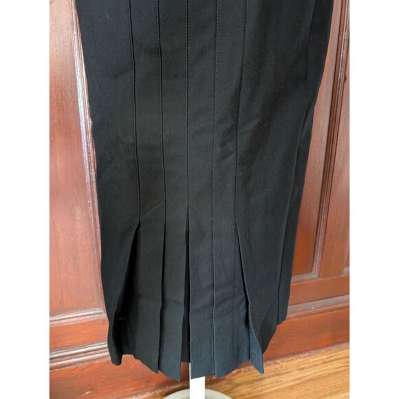 Louis Feraud Black Pleated Wool Midi Skirt F36 Made In Germany - Picture 2 of 7